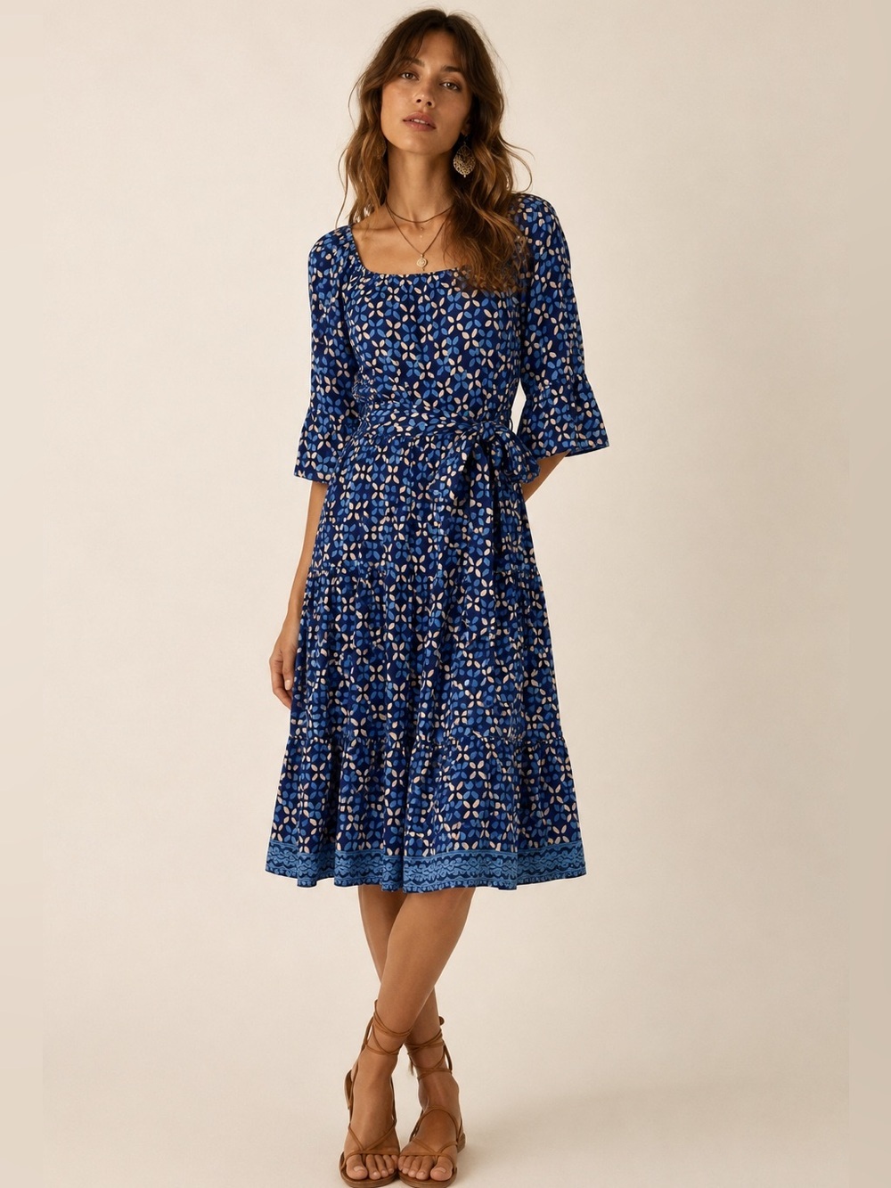 Natalie Martin Mesa Off Shoulder Midi Dress XS Sand Dollar Boho Coastal Chic